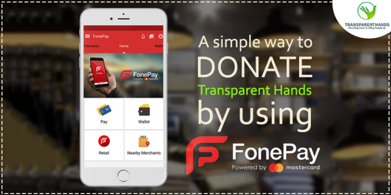 A simple way to Donate Transparent Hands by using Fonepay