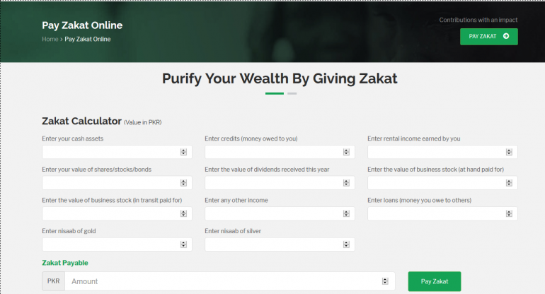 Zakat Calculation Chart