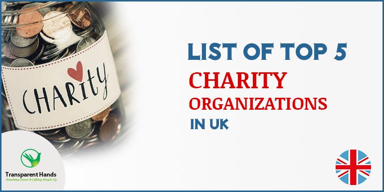 list of top 5 charity organizations in UK