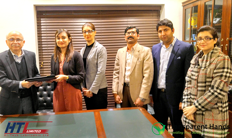 CEO OF Transparent Hands in Collaboration with Hi-Tech Lubricants Ltd
