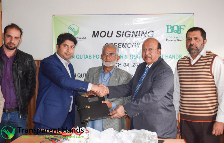 MoU signing of Transparent Hands with Bin Qutab Foundation & Begum Noor Memorial Hospital.