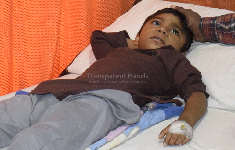 little boy post operation