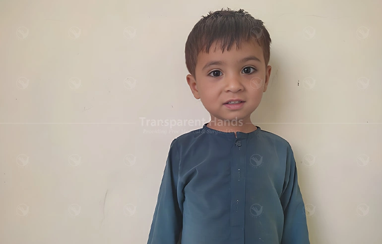 Abdul Samad, a 2-year-old boy from Rajanpur