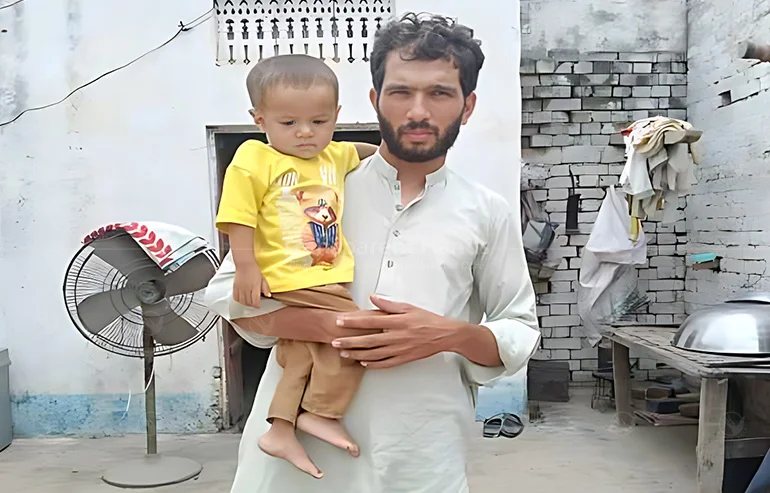 Muhammad Areeb, a 1-year-old boy from Kasur
