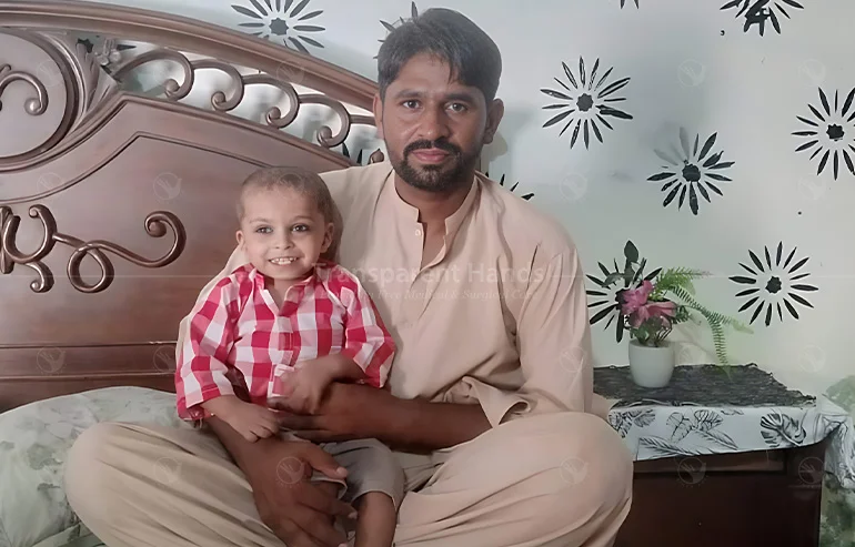 Muhammad Uzair, a 2-year-old boy from Sargodha