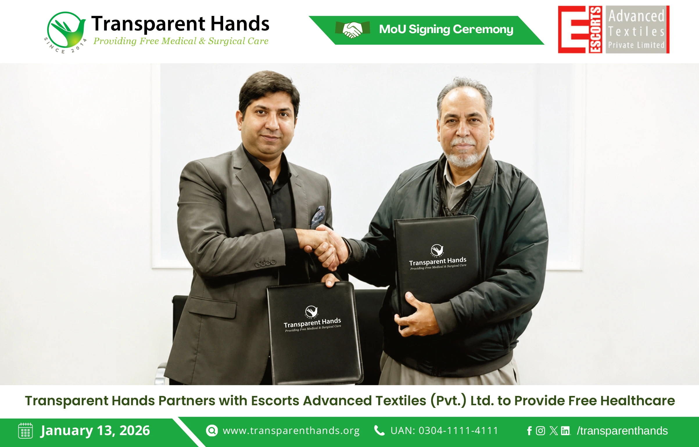 Transparent Hands and Escorts Advanced Textiles Join Hands To Organize a Free Medical Camp in Muridke